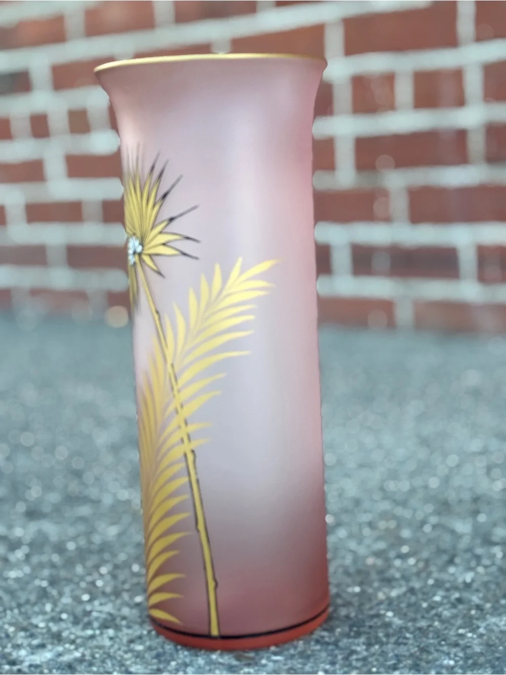 Vintage Womar Glass Vase- 12x4”